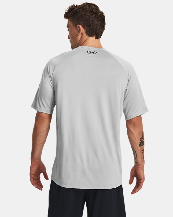 Men's UA Tech™ Print Fill Short Sleeve in Gray image number 1